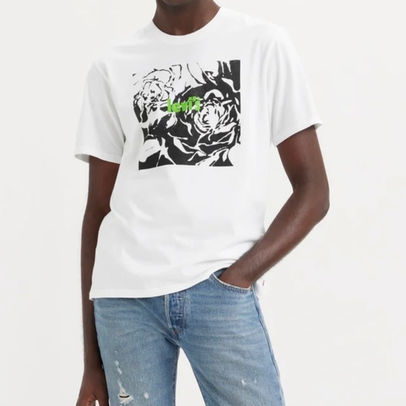 Levi's® Premium Men’s Relaxed Fit Short Sleeve T-Shirt White Size S New - Picture 1 of 10